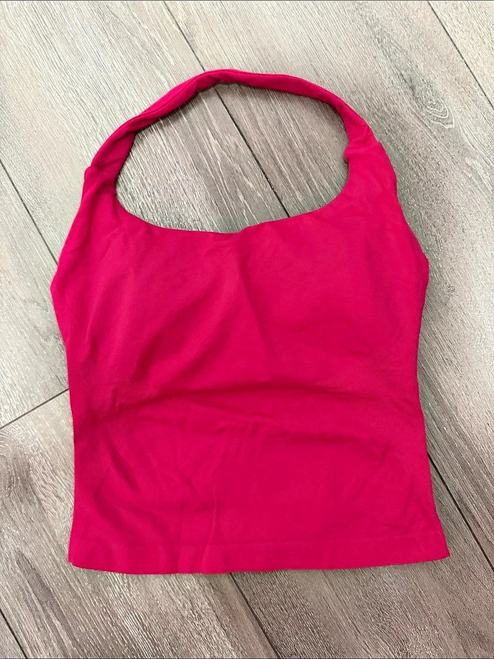 Halter Tank Top Pink One-Piece Swimsuit Size Small